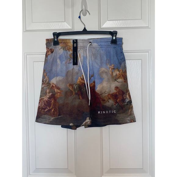 Kinetic Kings Mural Triton Angel Mesh Shorts Streetwear Size XS Men  NWT - Picture 1 of 5